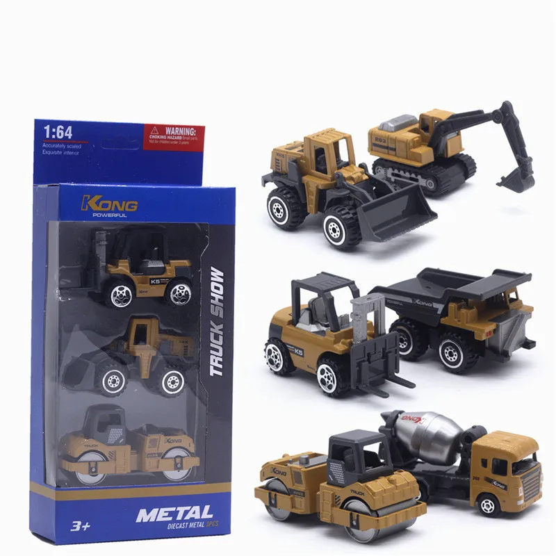 

Hot-selling alloy engineering truck 3-piece model,1:64 excavator dump truck toy,forklift mixer toy,free shipping