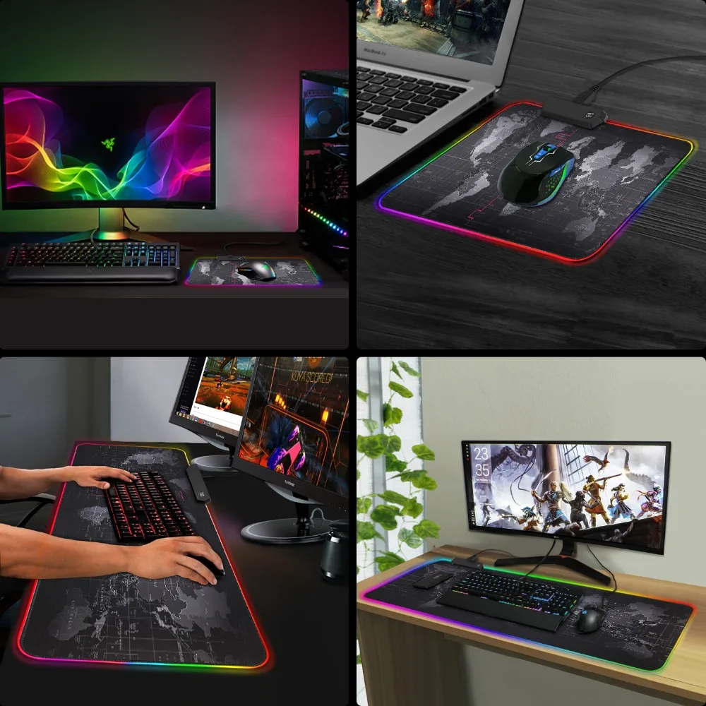 RGB Gaming Mat Mouse Pad XXL Gamer Large Desk Mat Backlit Mousepad Big Surface For The Mouse Carpet Computer Keyboard Mause Ped