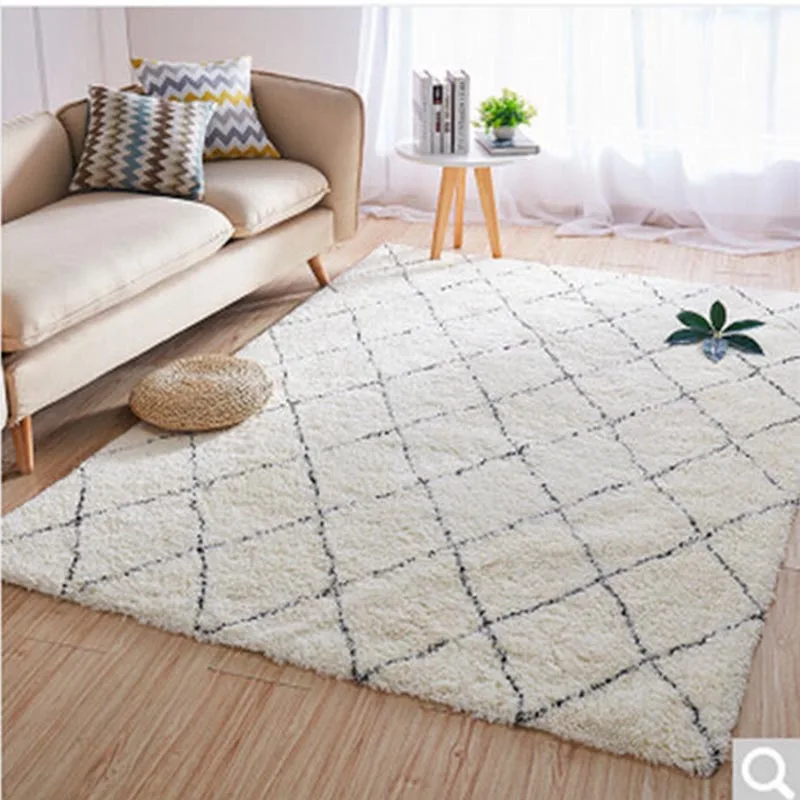 Morocco Black White Geometric Pattern Carpet For Living Room Home Bedroom India Cotton Woven Rug Sofa Coffee Table Floor Mat