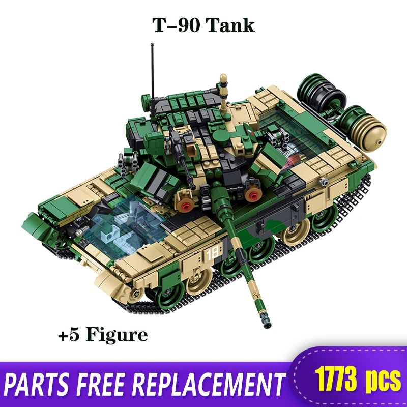 

The Military high-tech New WW2 Russian Main Battle Armored Vehicle Tank Model Building Blocks Bicks Toys For Figure MOC