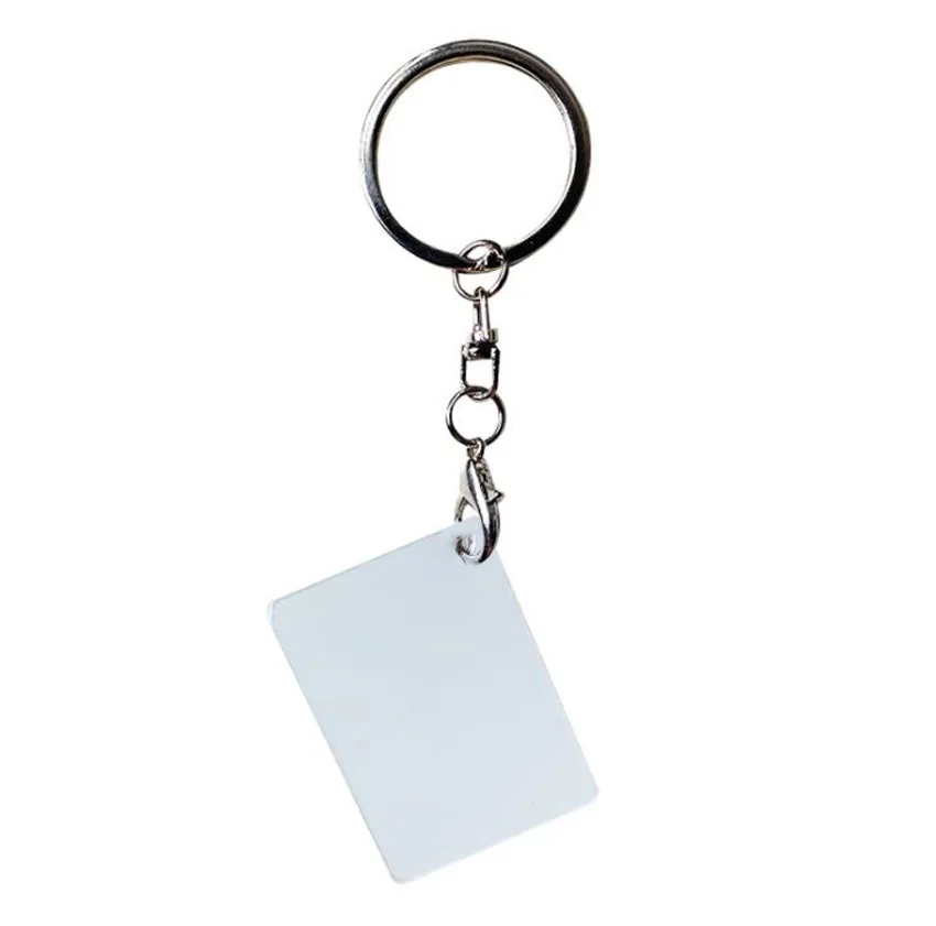 10pcs Sublimation Aluminium Alloy Double Sided Keychains Transfer Printing Blank DIY Keyring