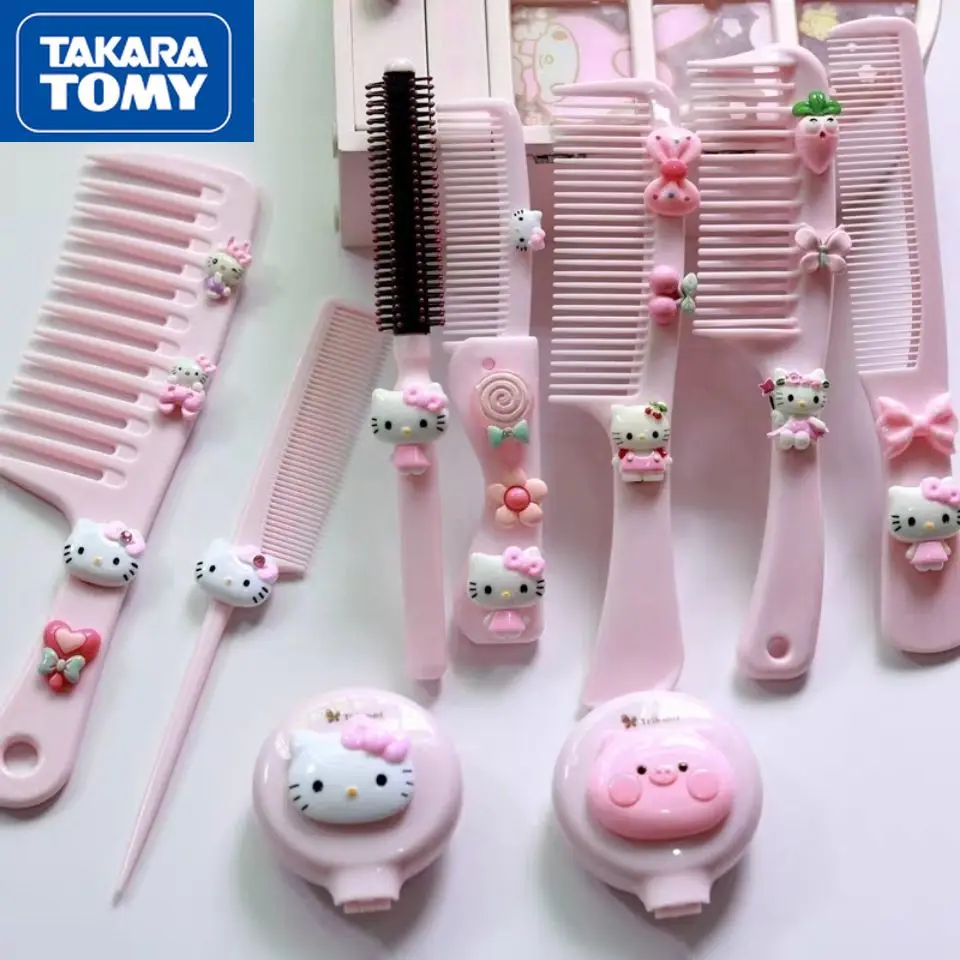 

Takara Tomy Hellokitty милый, изысканный, компактный, креативный, девчачье сердце, портативный Детский Стиль расческа