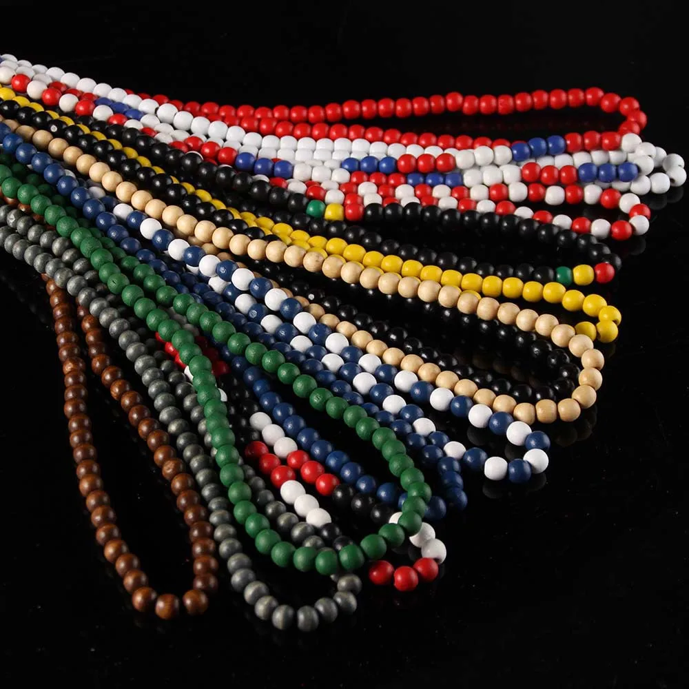 SOMESOOR 8mm Round Beads String Necklace 45cm Length Colorful Chain DIY Handmade Dangle Accessories Jewelry For Man Women Gifts