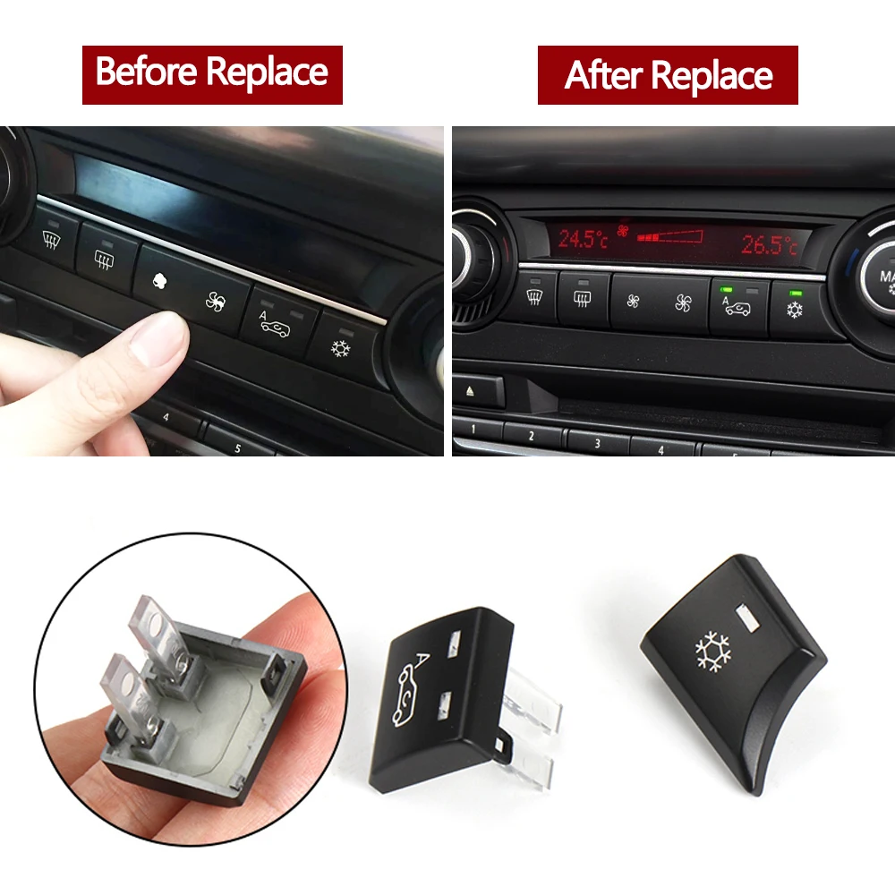 Dashboard Air Conditioning AC Ventilation Control Button Auto Knob Switch Caps For BMW X5 X6 E70 E71 E72 2007-2014 64119310445