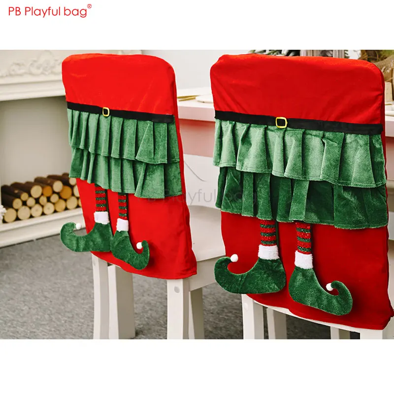 Playful bag Christmas creative chair cover fairy skirt hanging leg chair cover Christmas party decoration Family toys AA04