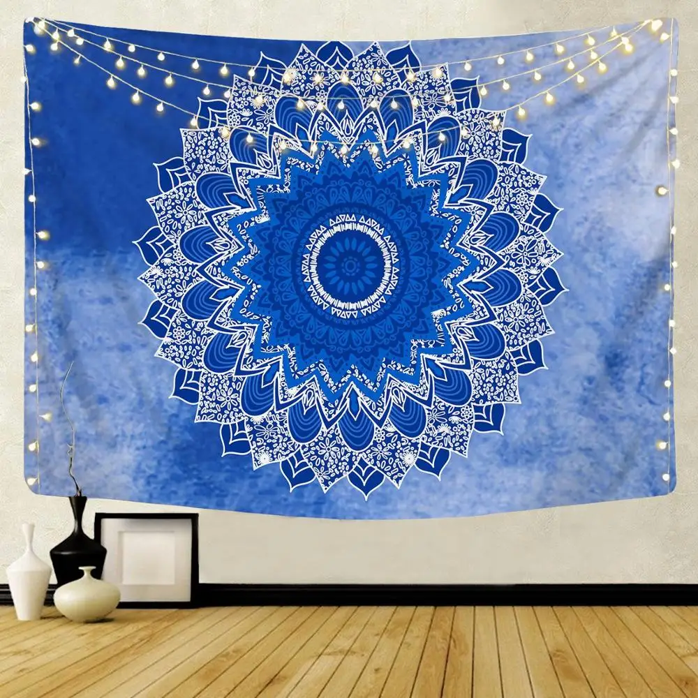Serviette de plage en polyester avec motif mandala, tapisserie indienne, décor mural, éléphant bohème, couverture fine, polymères de voyage chauds