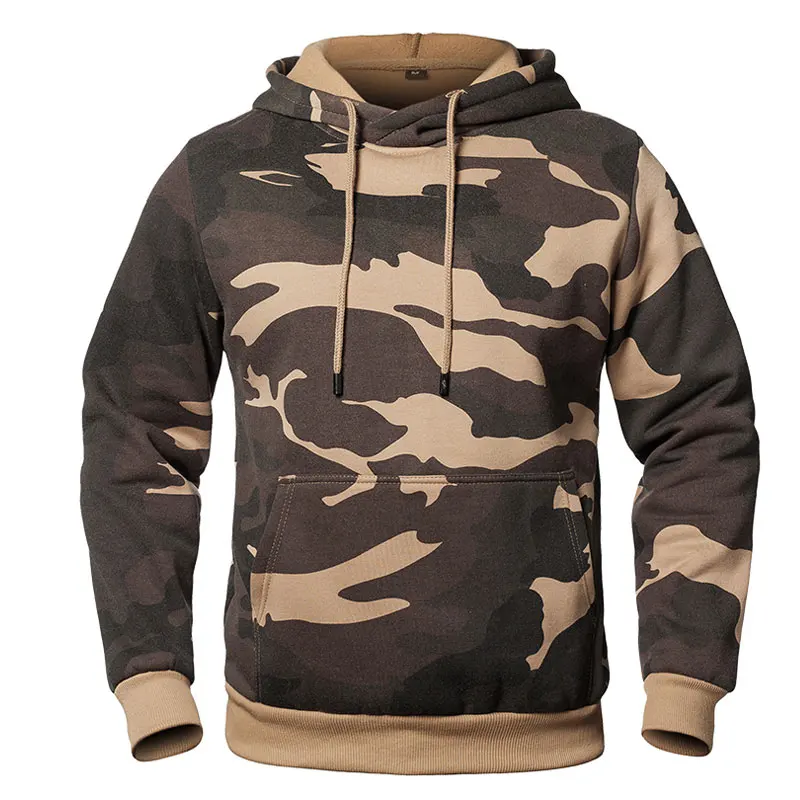 Camouflage Hoodies Men\'s Fashion Sweatshirt Male Camo Hooded Hip Autumn Winter Hoodie Men\'s Fleece Outwear Coats US/EUR Size