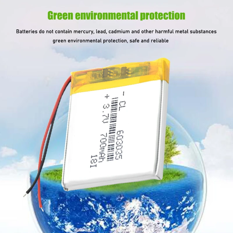 Durata della vita lunga delle batterie del li-polimero protetto carica ricaricabile del pwb della batteria del polimero del litio della batteria di 3.7v 603035 li-po