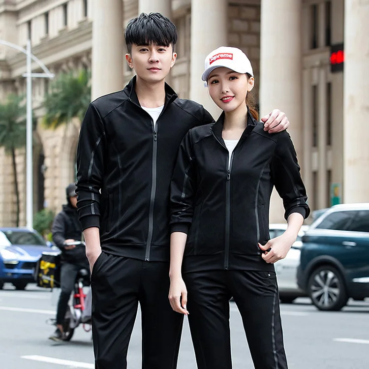 7XL spring women men sport suit zip up jacket sweatshrit+pant running jogger fitness athletic casual set sports wear tracksuit