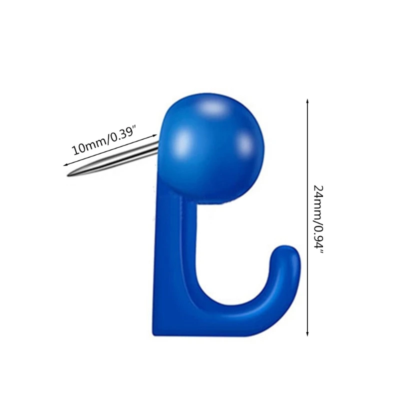 50 قطعة الإبداعية هوك على شكل دفع دبوس ورقة مذكرة صور وثيقة الصلب تك الزخرفية هوك معلق ل الفلين/رسالة مجلس