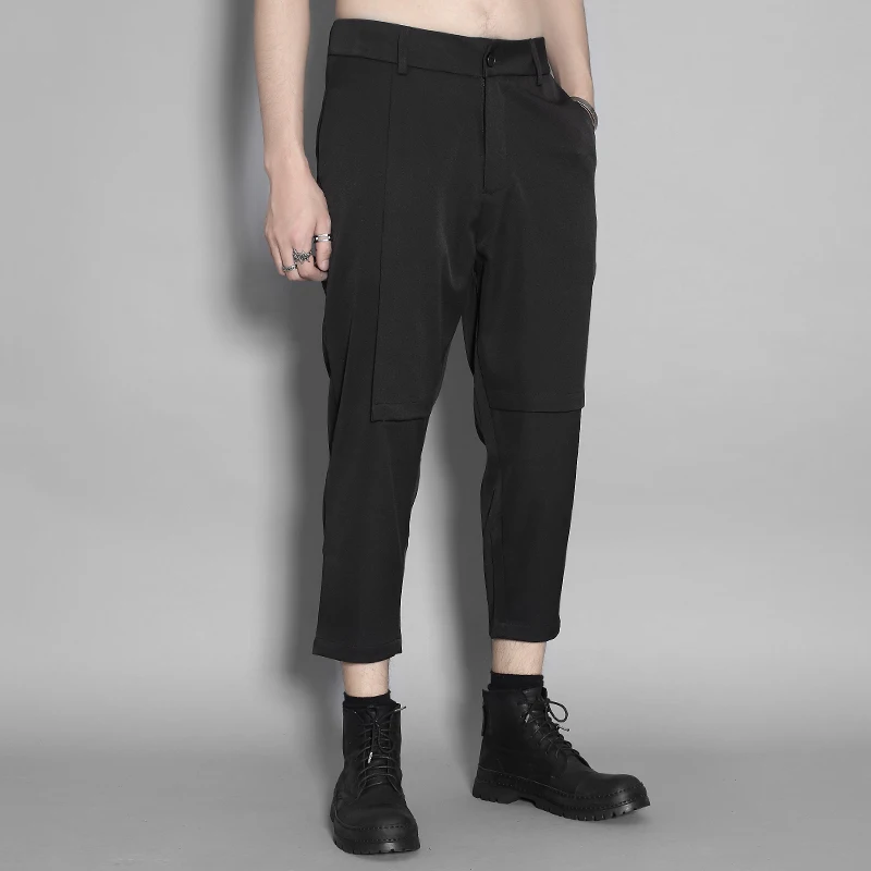 Gangfengqiuzhuang dark personality three-dimensional cutting and stitching slim matching trousers men's casual pants