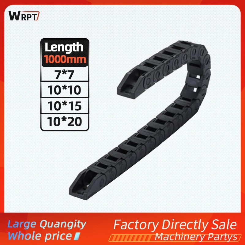 

1pc 10 x 10mm 10*15mm 10*20mm L1000mm Cable Drag Chain Wire Carrier With End Connectors For CNC Router Machine Tools