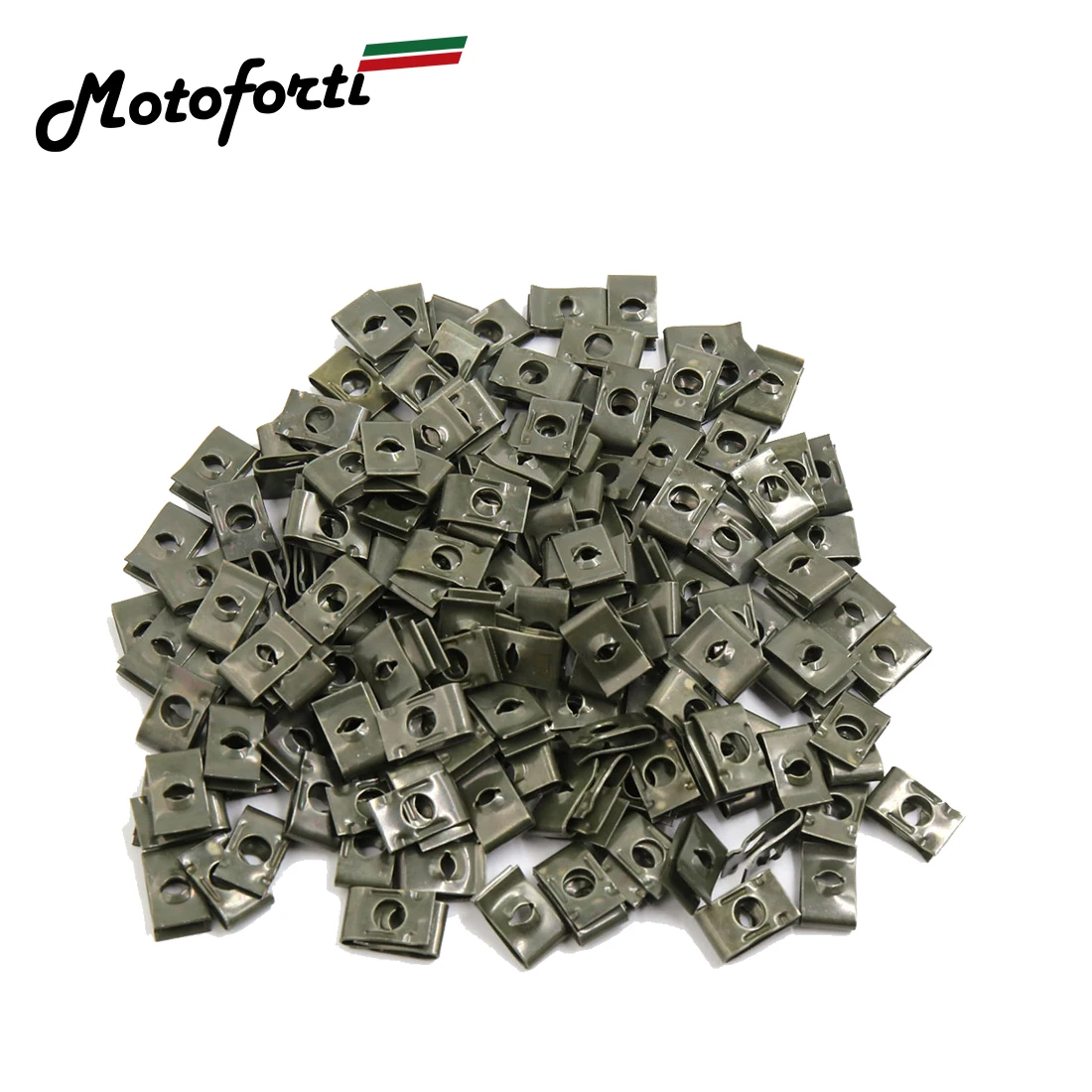 Motoforti M6x1 Dia U-Type Fastener Clip License Plate Metal Screw Base Clip Speed Nuts 5mm 6mm for Motorcycle 10/20/50/200pcs