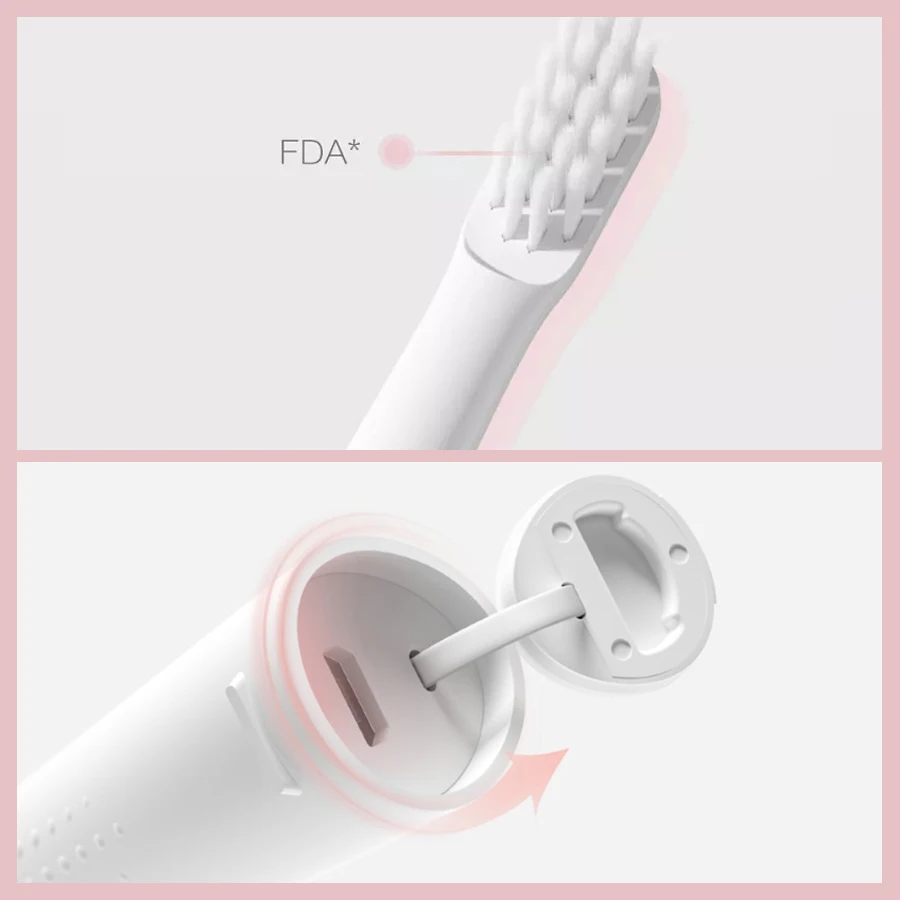 MIJIA Sonic spazzolino elettrico T100 spazzolino da denti automatico ad ultrasuoni USB ricaricabile IPX7 impermeabile due modalità chiare