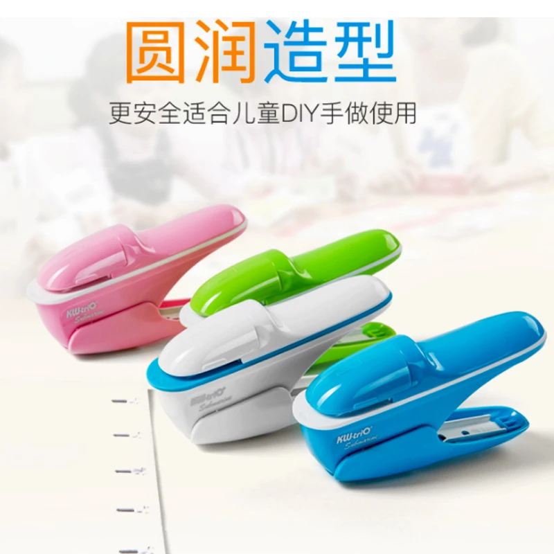 MQQ Manual Metal Stapler Staple-Free Stapler Safety Staple Less Than 8 Sheets Environment Friendly