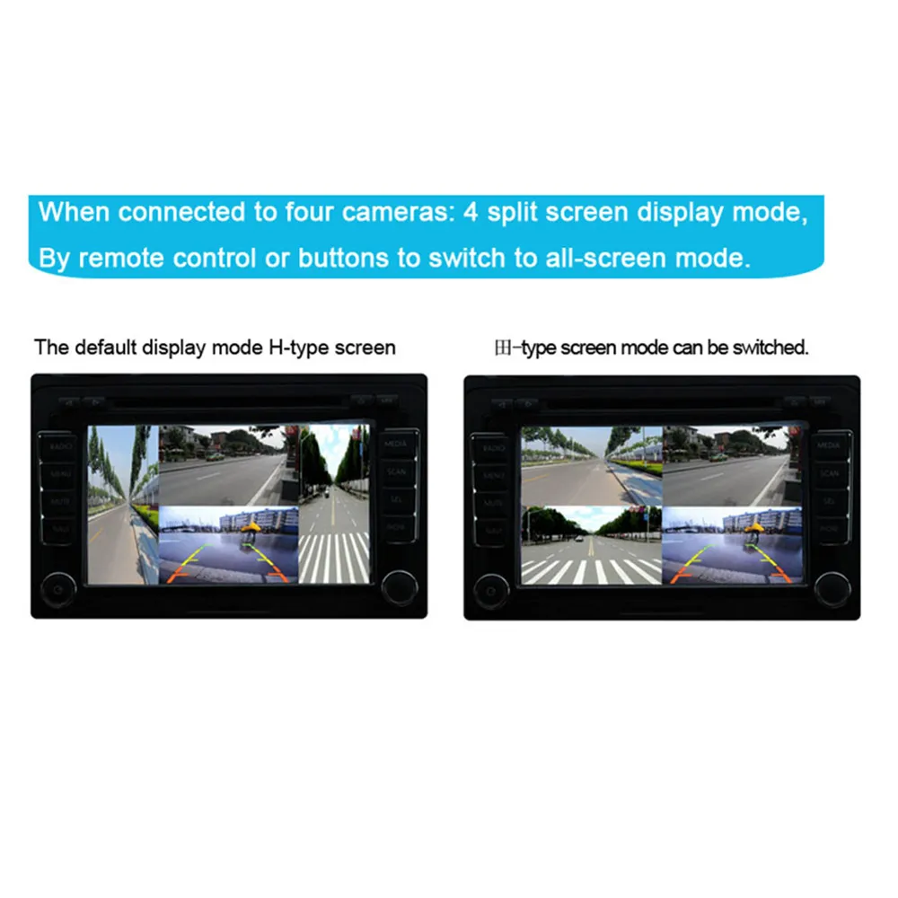 Car Video Recorder 4 Input Video Box Recording Function Supports 4 Cameras Video Front /rear /left /right /side View Camera