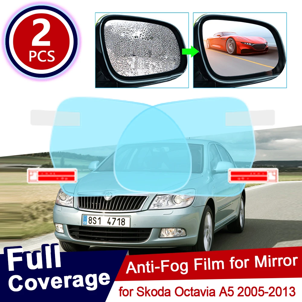 

for Skoda Octavia A5 2005~2013 Full Cover Anti Fog Film Rearview Mirror Rainproof Clear Anti-fog Films Car Accessories 2008 2012