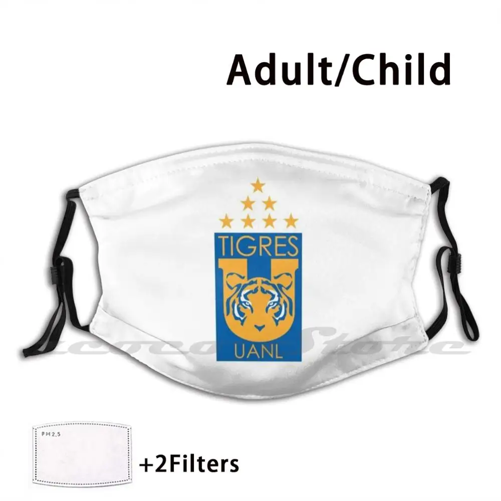 Tigres Mask Adult Child Washable Pm2.5 Filter Logo Creativity Tigres Uanl Monterrey Soccer Futbol Mexico Liga Mx