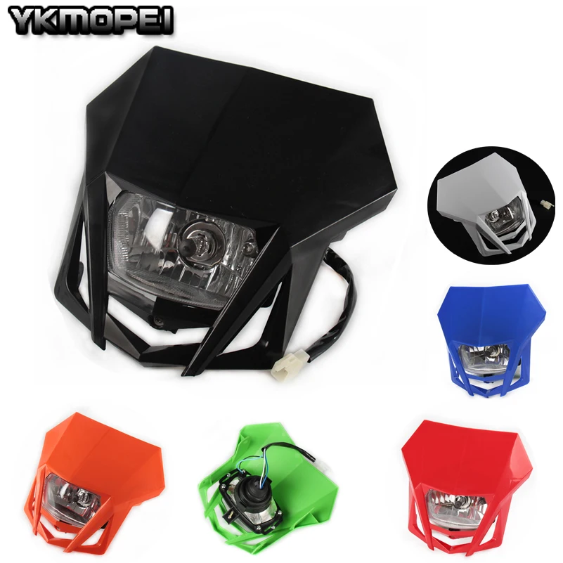 Universal Headlights Headlamp For CR YZ RM KX EXC DR Husaberg Husky Gas Gas CRF YZF WRF KXF KLX RMZ RMX DRZ Black