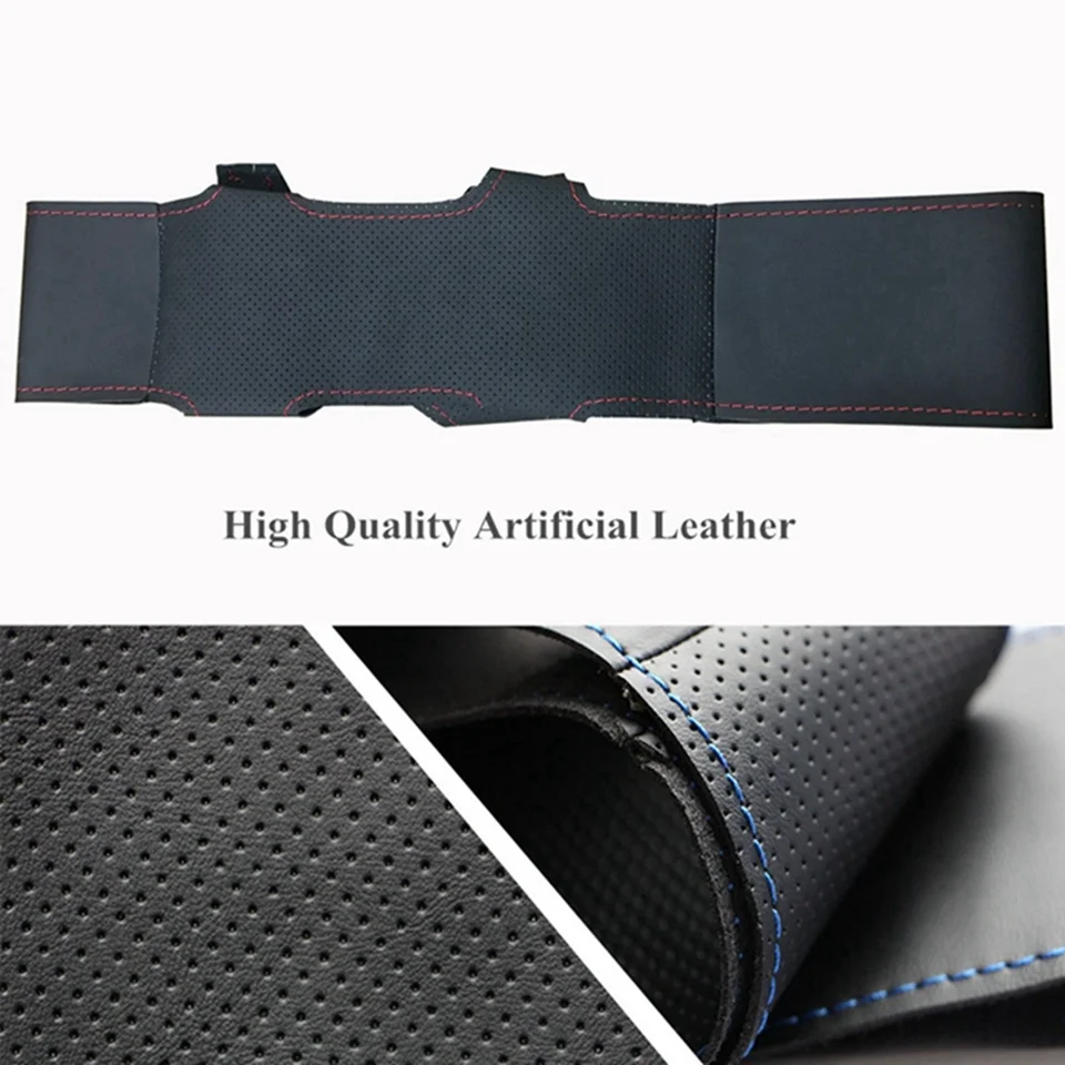 Rutschfester Auto-Lenkradbezug aus schwarzem Wildledergeflecht für Seat Leon Cupra R Leon ST Cupra Leon ST Cupra Ateca Cupra Ateca FR – Detail 5