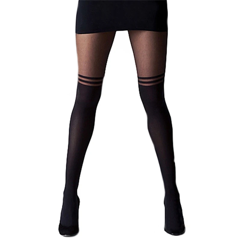 2019 Newest Fashion Sexy Women Tights Girls Ladies Pantyhose Striped Pattern Stockings Black Stockings