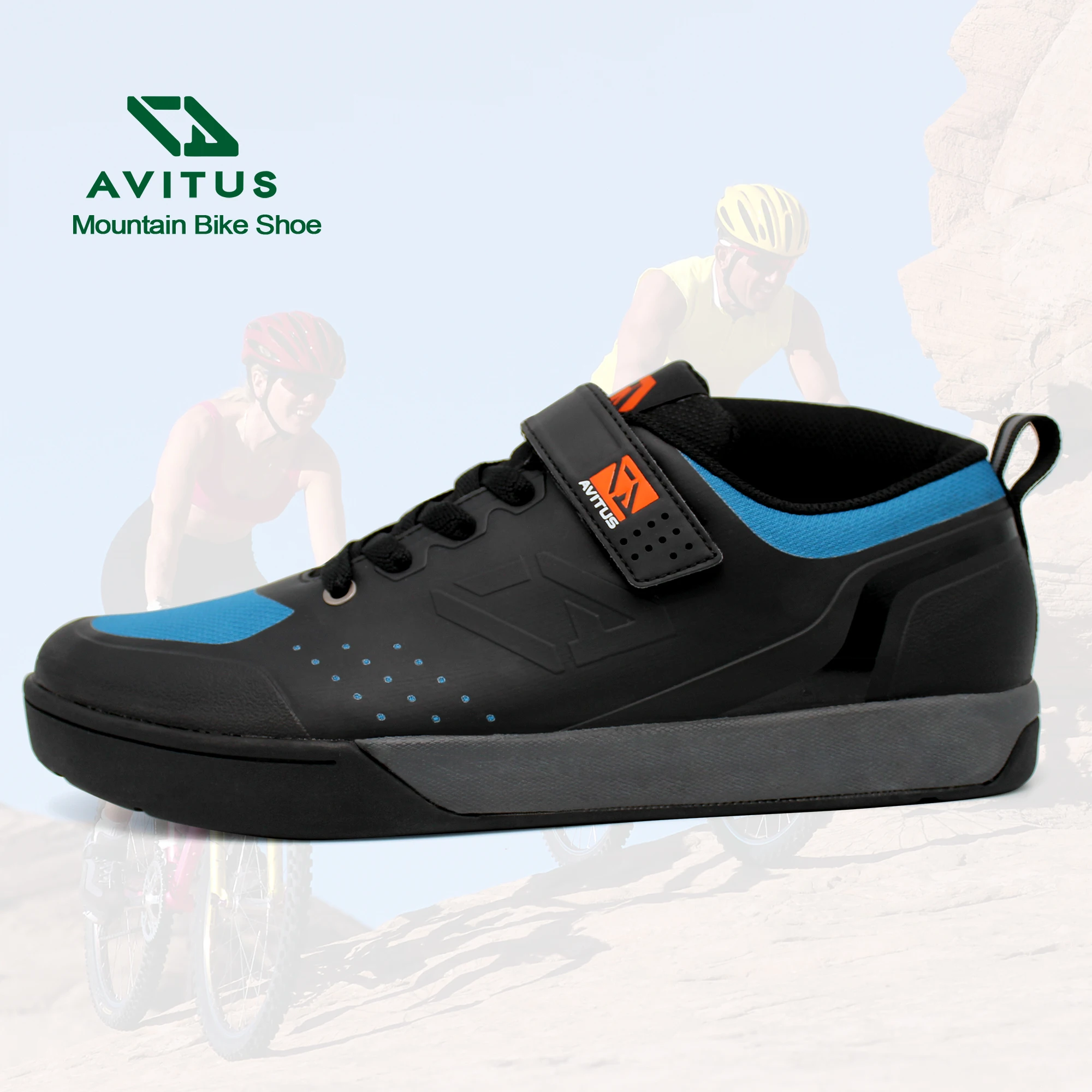 AVITUS Zapatillas MTB Mountain Bike Shoe Rubber Sole Downhill Enduro Compatible 2 Bolts SPD Cleats Cycling Shoe 