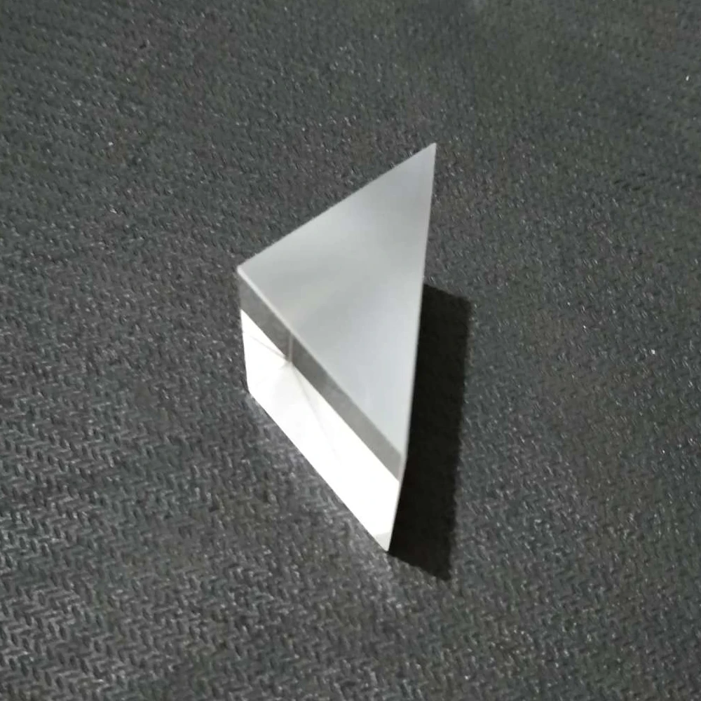 Optical Prism K9 Glass15X15Mm Right Angle Internal Reflection Mirror Coated Aluminum and Print Black On The Big Surface