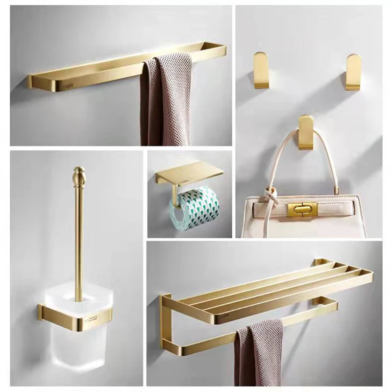 Hook Brass Clothes Hanging On The Wall Multi-Color Bath Towel Clothes Living Room Decoration Single Bathroom Broom Holder