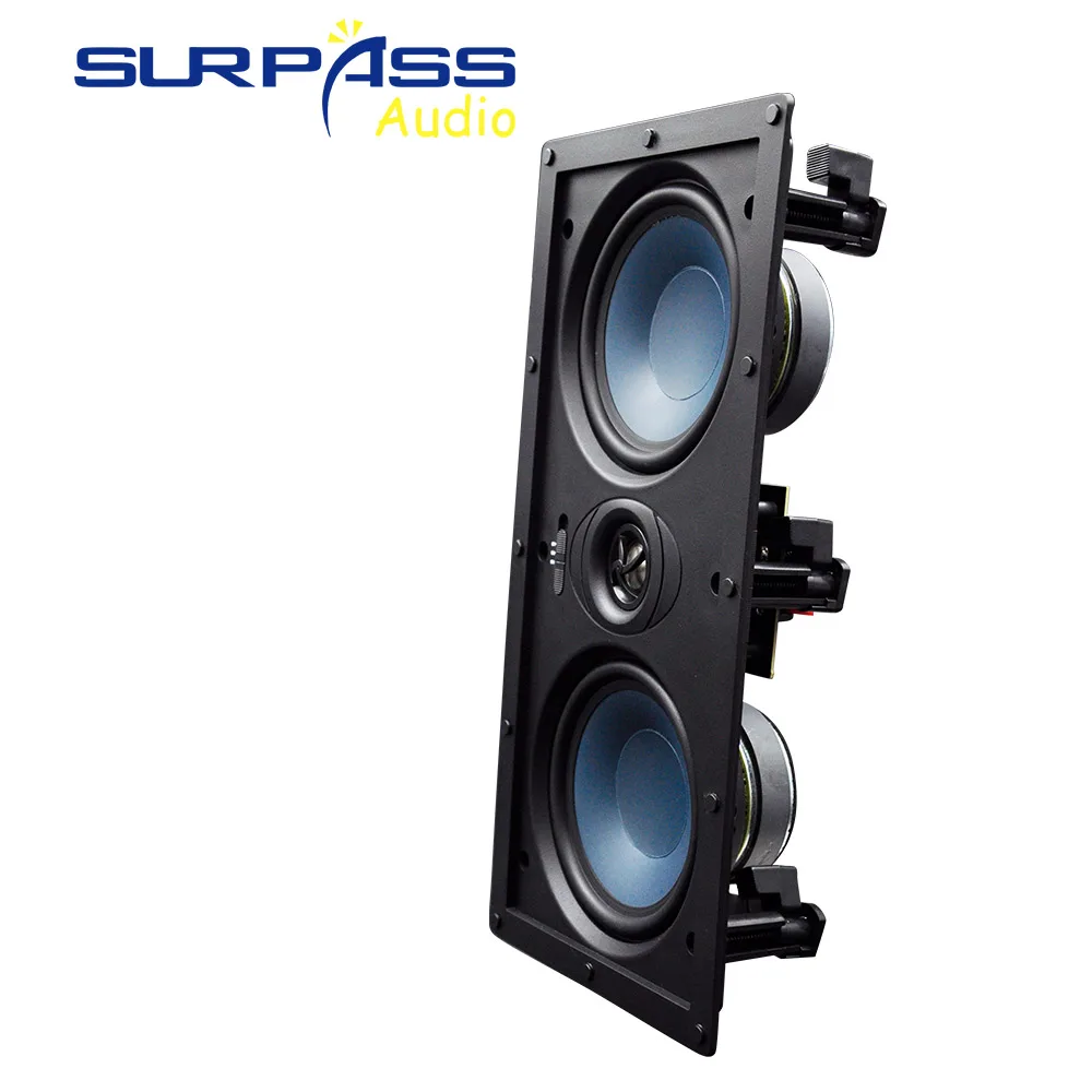 PA System Speaker Background Music 5inchx2 100W Output Power ABS Plastic Treble Subwoofer Rectangular Embedded Ceiling Speaker