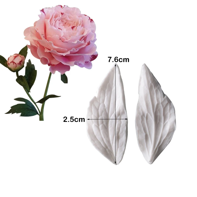 Peony Leaf Flower Veiners Silicone Molds Fondant Sugarcraft Gumpaste Resin Clay Water Paper Cake Decorating Tools M2152