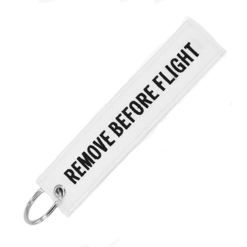 Remove Before Flight Key Chain Motorcycles and Car Embroidery customize Keychain Keyring Aviation Gifts Tags Label sleutelhanger