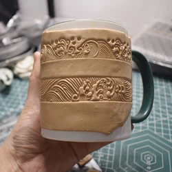 Clay Stamp Texture Emboss Sheet Ceramic Pottery Polymer Clay Wave Pattern Impression Template Designer DIY Art Earring Jewelry