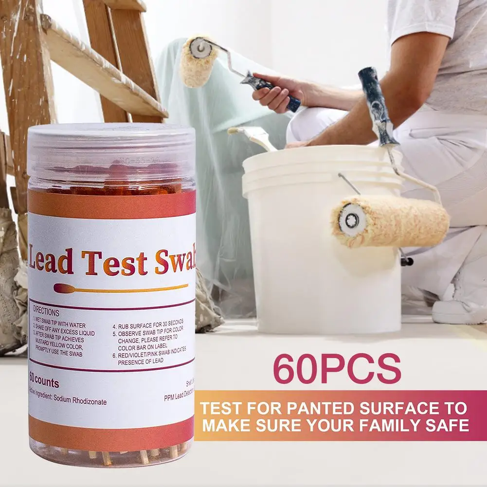 60PCS Ead Test Kit tampone di cotone non tossico monouso Kit di Test al piombo ad alta sensibilità per stoviglie vernice cosmetici di classe
