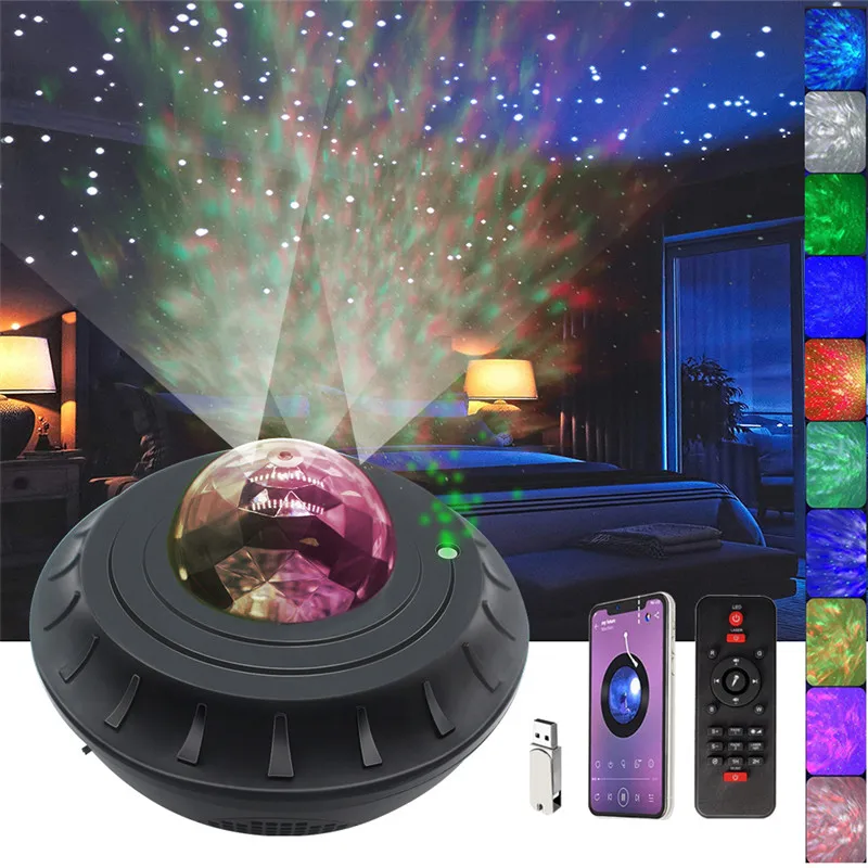 New Design USB LED Galaxy Bluetooth Music Starlight Projector Starry Night Lamp Star Sky Projection Light Night Lamp