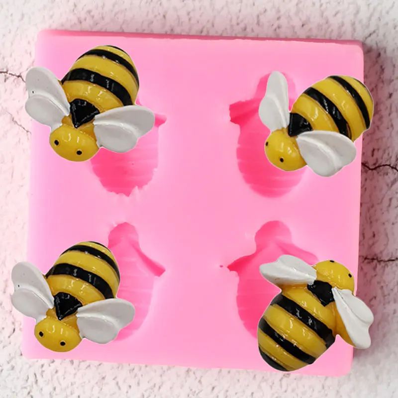 Insect Bees Silicone Molds DIY Party Cupcake Topper Fondant Cake Decorating Tools Candy Ploymer Clay Chocolate Gumpaste Moulds