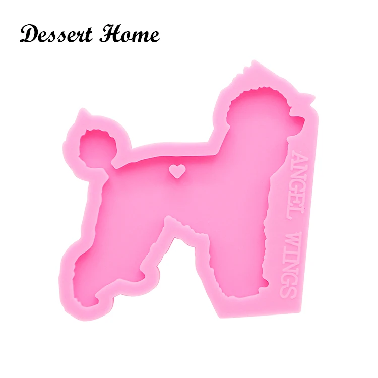 DY0346 Shiny Epoxy Resin Molds French Wolf Dog/Poodle Pug/Corgi Mold for Keychain Pendant Jewelry Making Silicone Molds