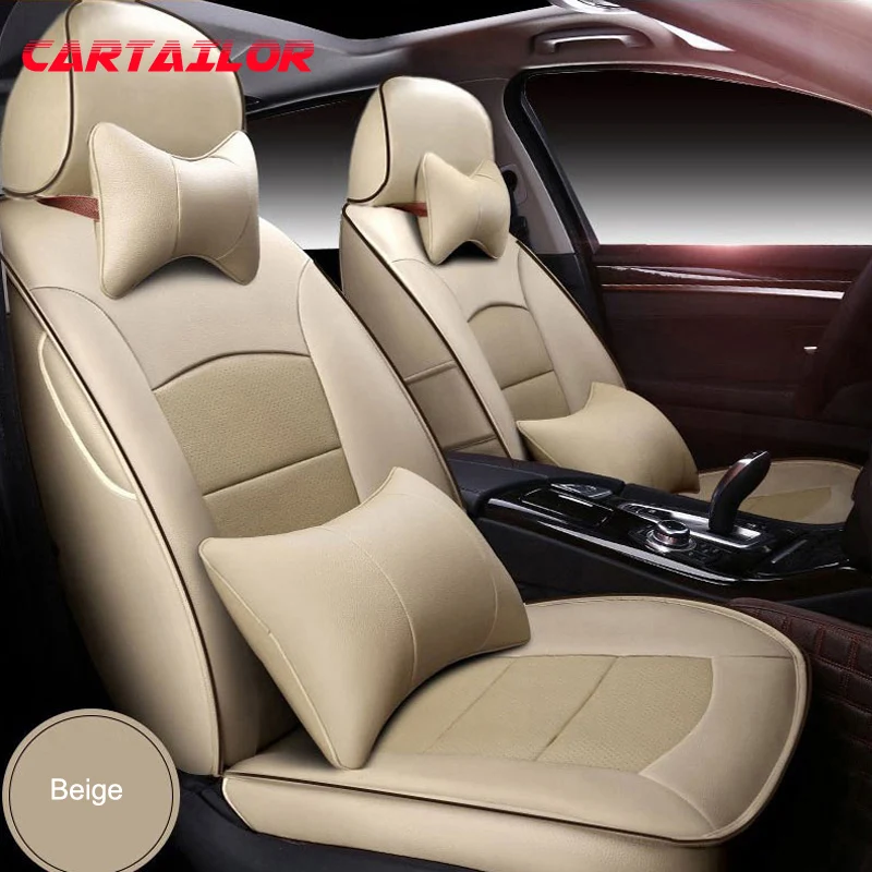 

CARTAILOR Cowhide Leather Car Seat Cover for Mercedes BENZ E Seat Covers Protector for W213 W212 Leatherette Seats Accessories