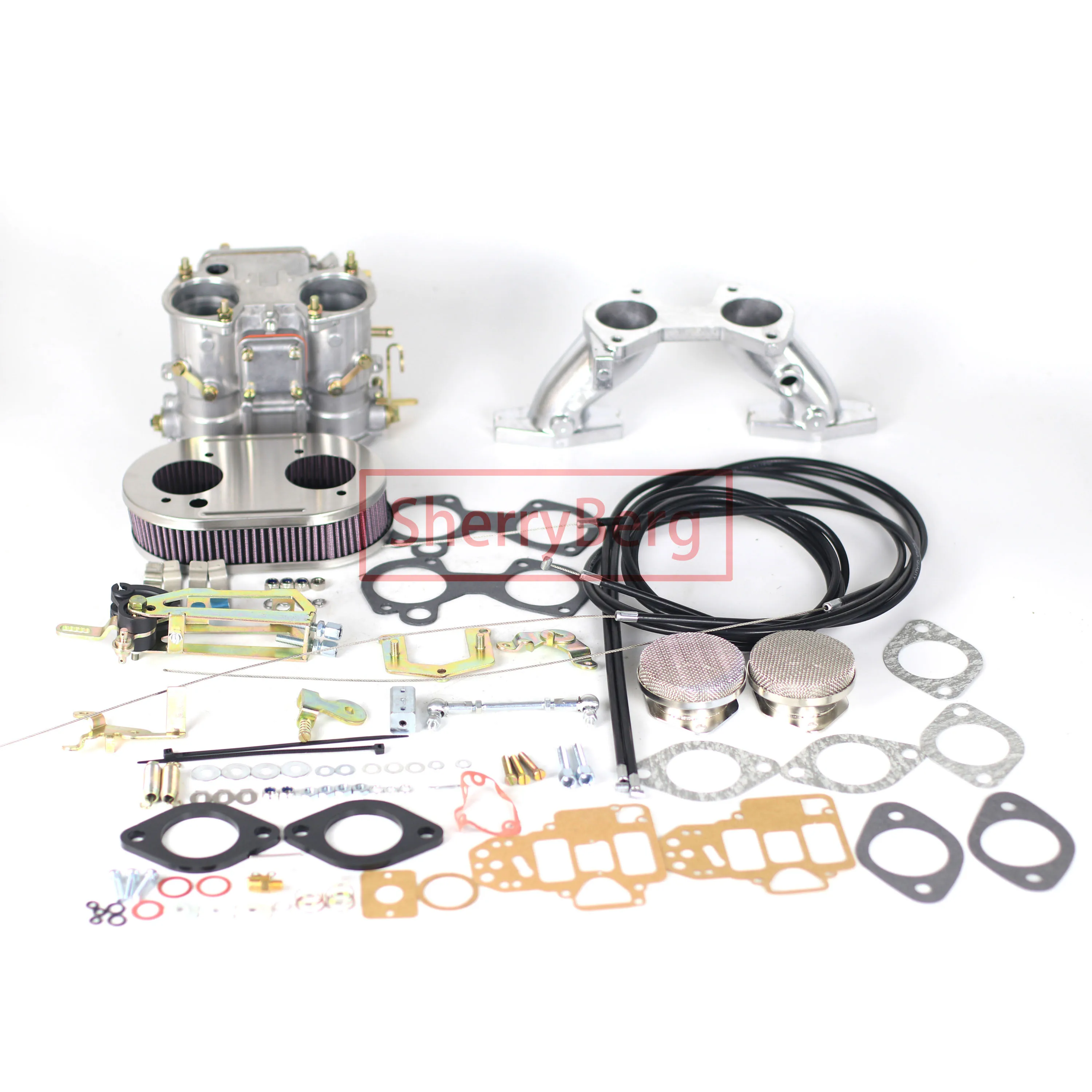 SherryBerg 45dcoe 45 DCOE Carburetor + MANIFOLD + Air filter + Linkage Conversion kit for MGB for WEBER/DELLORTO EMPI DHLA CARB