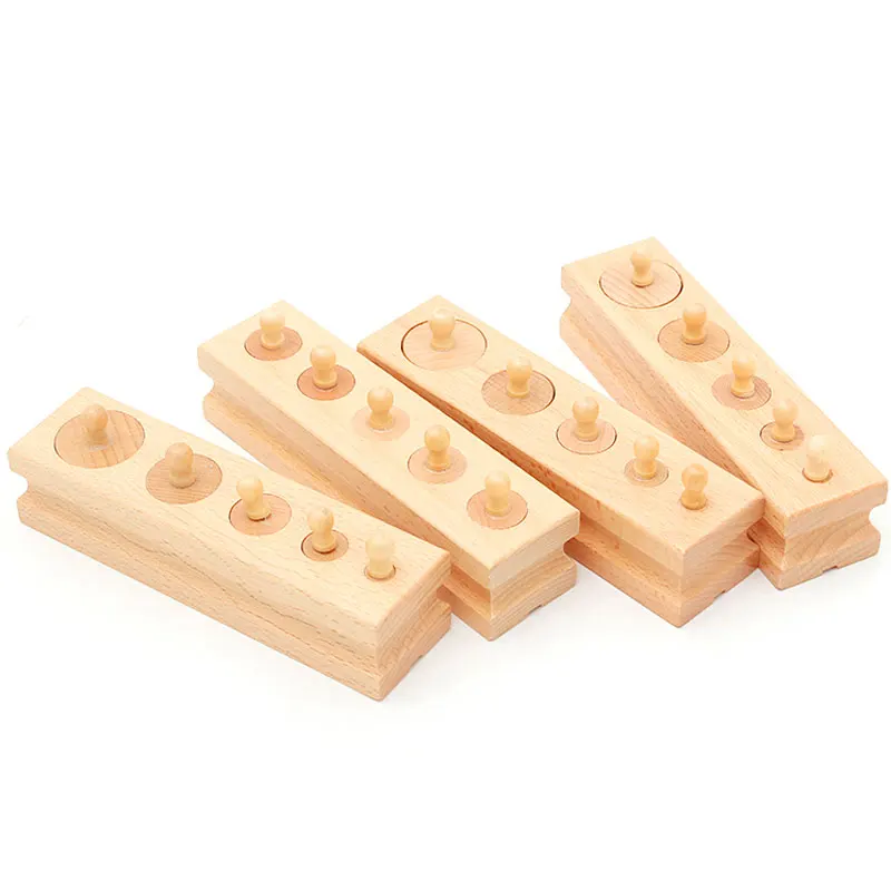 Montessori Sensory Toys Cylinder Set Preschool Educational Learning Wooden Toys for Children Juguetes Montessori ME2344H