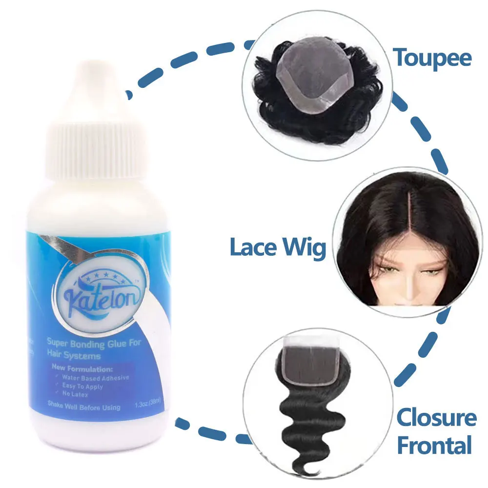 

Waterproof Lace Front Wig Glue for Lace Wigs/ Hair Extensions Liquid Adhesive Hair Glue + Wax Stick For Wig + Lace Tint Spray