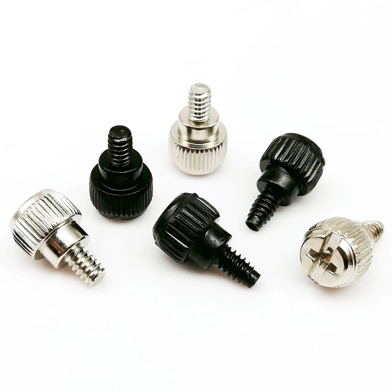 20 Stück Kreuzschlitzkopf aus schwarzem, silbernem Kohlenstoffstahl 6 # -32x5mm 6 # -32x6mm PC Computer Gehäuse Abdeckung Handfest Rändelschraube Rändelschraube Schraube