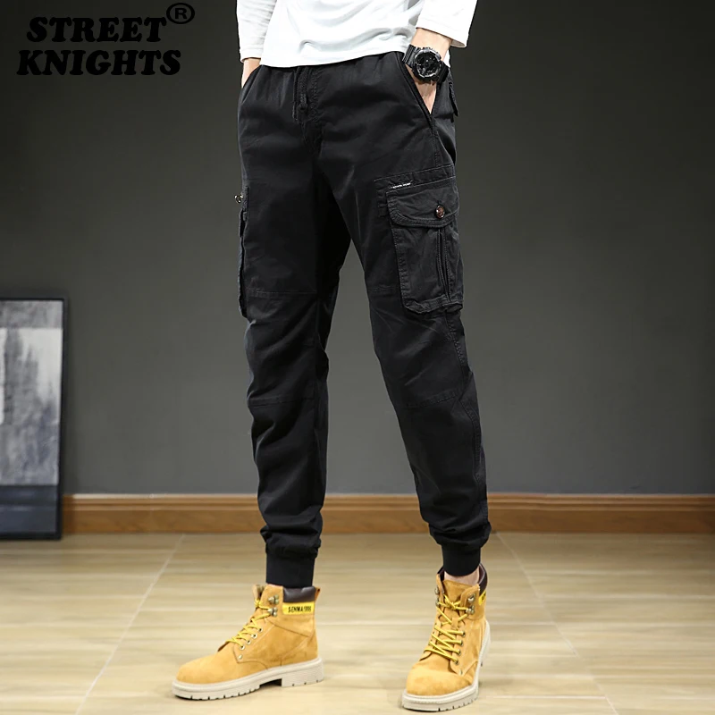 

2021 Winter Men Cotton Casual Cargo Warm Cross Joggers Sweatpants Men Autumn Fashion Elastic Pantalones Tipo Cargo Pants Men