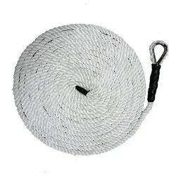 1.2CM*5M 10M 15M 3 Strand Braid Twisted Nylon Anchor Rope Eye Splice Thimble Docking Rope Tie Up a Boat Mooring Line