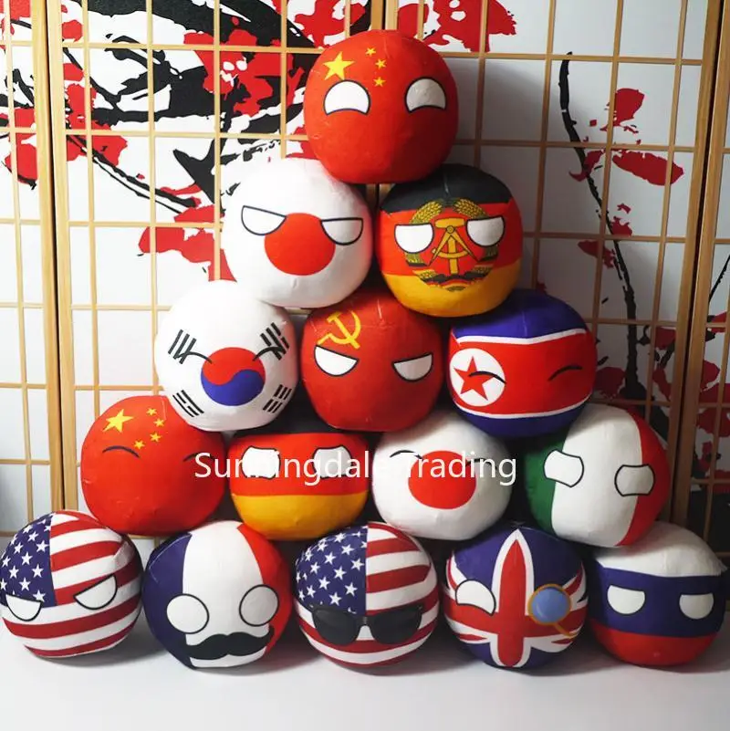Polandball pluszowa lalka kraje National US RU zabawkowa piłka brazylia portugalia meksyk Countryball piłka nożna Cosplay brelok do kluczy z ozdobą 9cm