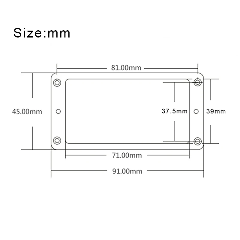 2Pcs Curved Plastic 6 String  Humbucker Pickup Frame Mounting Ring For Electric Guitar 3x5mm or 7x9mm Black/White/Cream