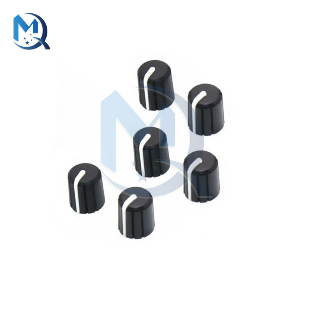 5Pcs Potentiometer Knob Cap 6mm Half Shaft 180 Degree Rubber Half Shaft Knob Hard Rubber For KY-040 Module D-axis Cap