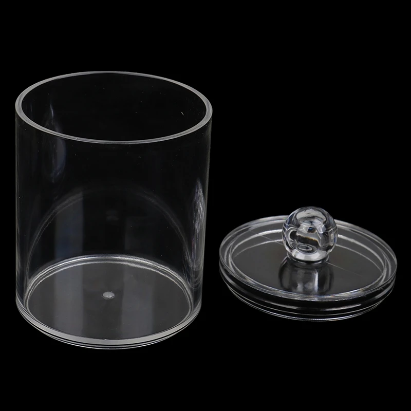 Transparent Cotton Swabs Stick Holder Storage Jar Clear Cylinder Plastic Storage Box Cosmetic Makeup Organizer Case