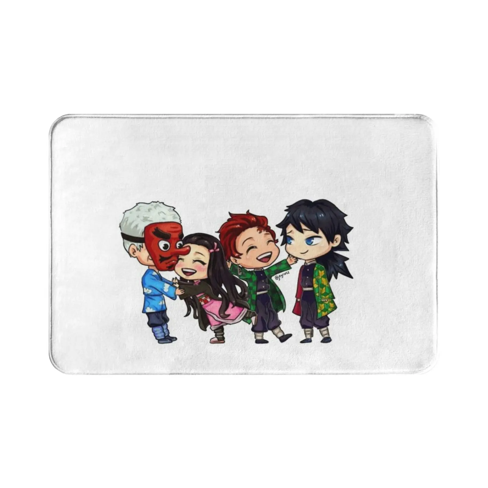 Kimetsu No Yaiba Chibi Version 2 Carpet Mat Rug Cushion Soft Non-Slip Kimetsu No Yaiba Demon Tanjiro Nezuko Tomioka