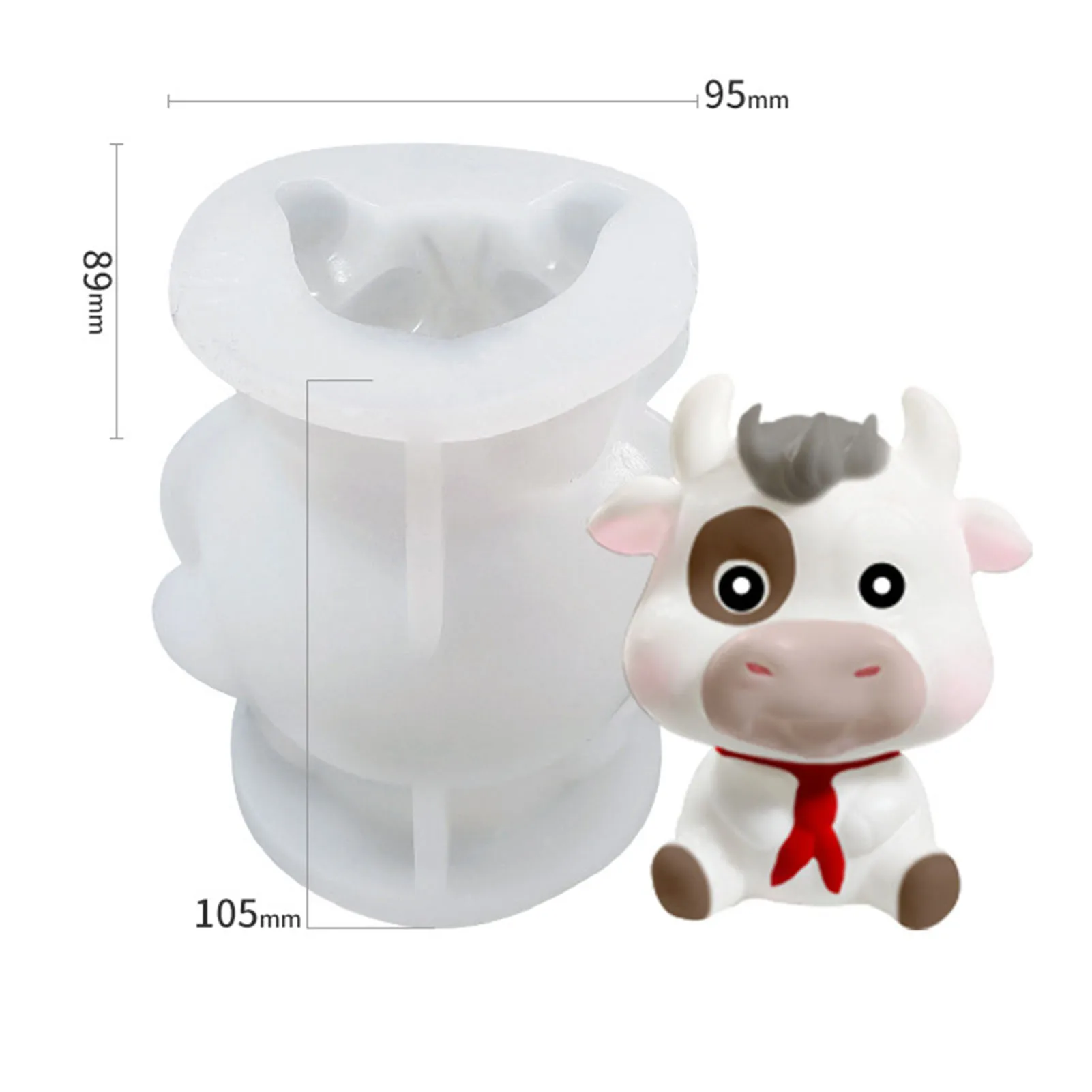 Calf Ice Silicone Mold Candle Resin Mould For Cake Decoration DIY Scented Candle Ice Mold Baby Cow Fondant Chocolate Cake Mold