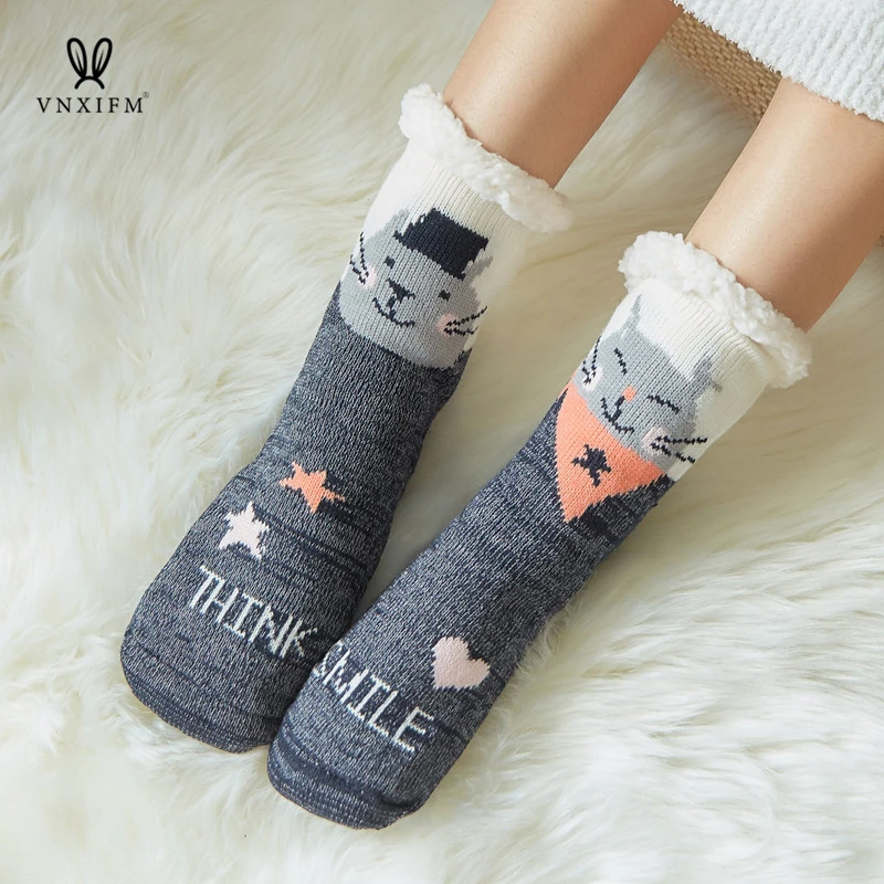 Süße Schafe Cartoon Damen Socken Winter dicke warme Bodens ocken weiche atmungsaktive Schlafs ocken Neujahr exquisite Geschenk Weihnachts socke